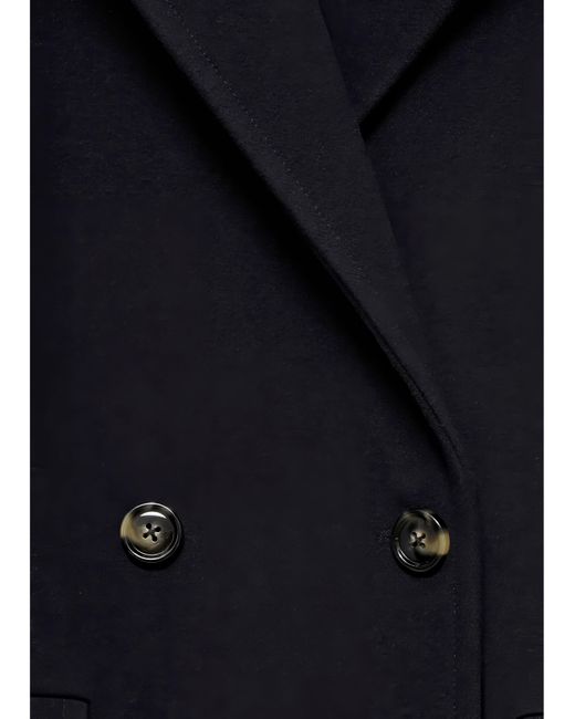 Mango Blue Double Breasted Wool Coat