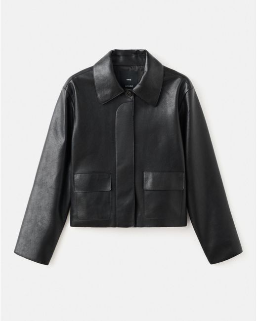 Mango Black Faux Leather Jacket