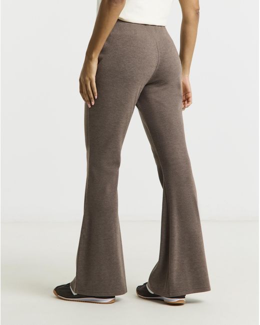 Simply Be White Cut & Sew Rib Flared Joggers