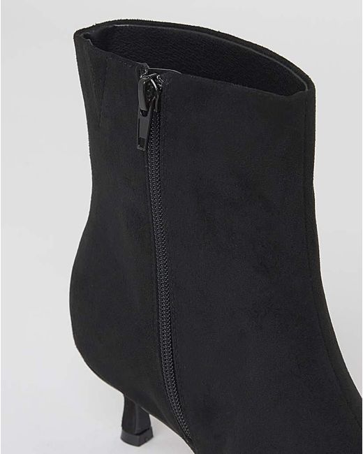 Simply Be Black Micro Heel Ankle Boot Extra Wide