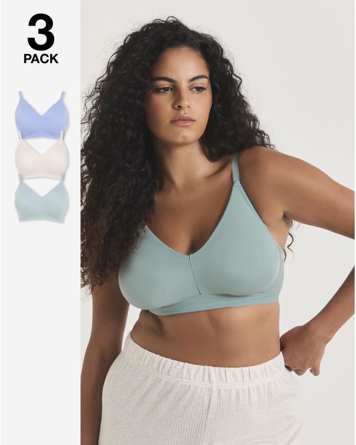 Pretty Secrets Blue 3 Pack Claire Micro Nw Full Cup Bras