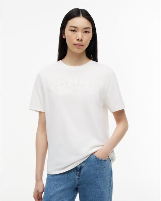 Tommy Hilfiger White Relaxed Varsity Tee