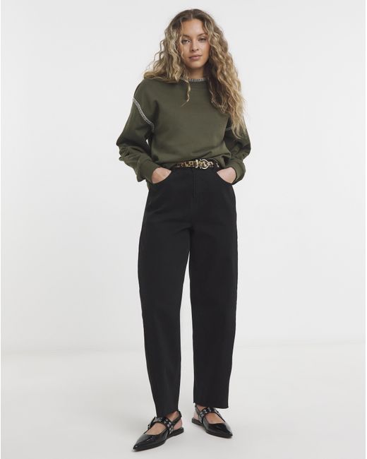 Simply Be Green Whipstitch Oversized Sweatshirt