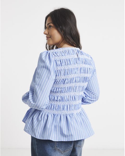Simply Be Blue Poplin Blouse