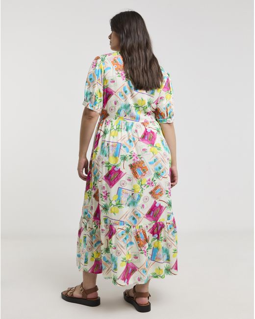 Native Youth White Cut Out Twist Midi Dress