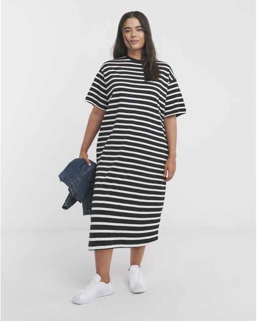 Simply Be Multicolor Cotton Jersey Midi T-Shirt Dress