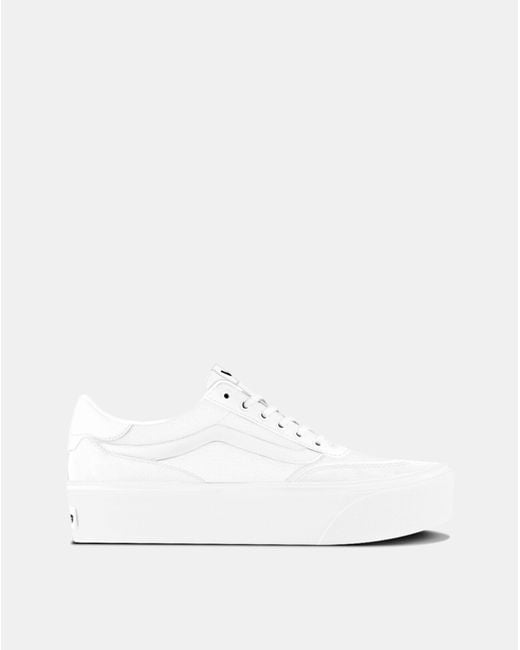 Vans White Brooklyn Ls Platform Trainers