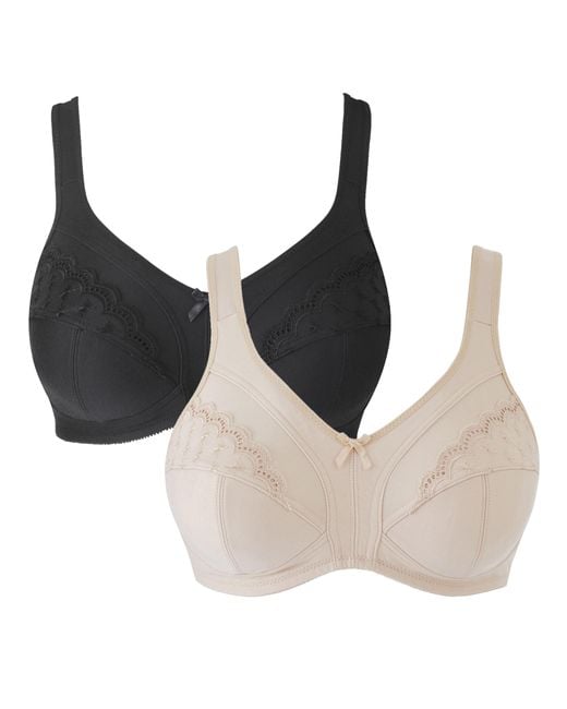 Pretty Secrets Brown 2 Pack Sally Minimiser Non Wired Bras