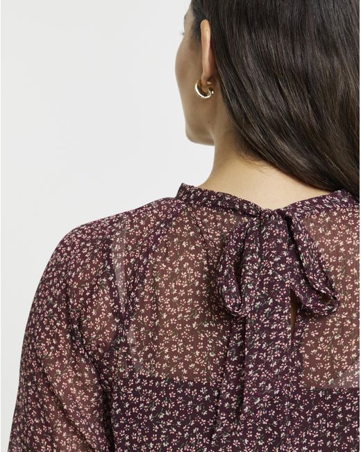 Simply Be Brown Fluted Sleeve Blouse