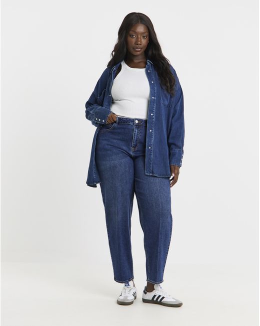 Simply Be Blue Barrel Jean