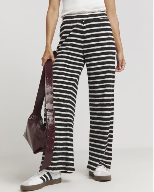 Simply Be Multicolor Jersey Crochet Wide Leg Trousers