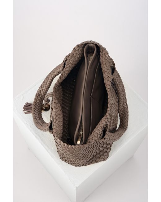 LUELLA GREY LONDON Brown Luella Saskia Large Woven Tote