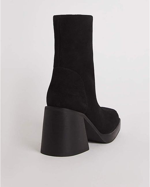 Simply Be Black Platform Ankle Boots Wide
