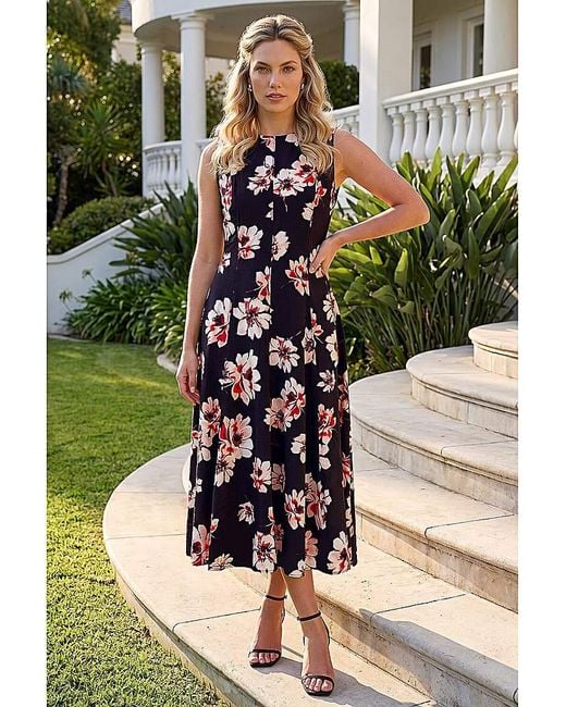 Roman Green Roman Floral Panel Midi Dress