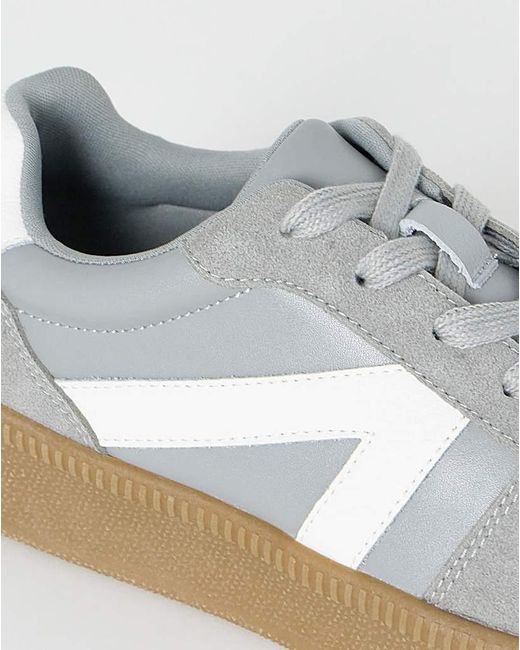 JD Williams White Leather Retro Trainer E Fit