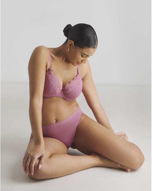 Pretty Secrets Pink 3 Pack Lace Midi Brazilian