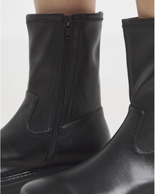 Simply Be Black Chunky Ankle Boot Extra Wide