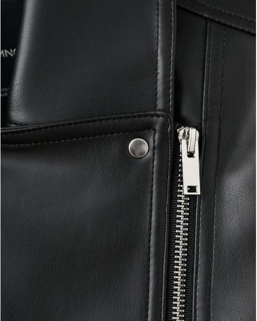 Mango Gray Faux Leather Biker Jacket