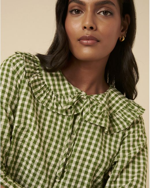 Nobody's Child Green Britney Ruffle Blouse