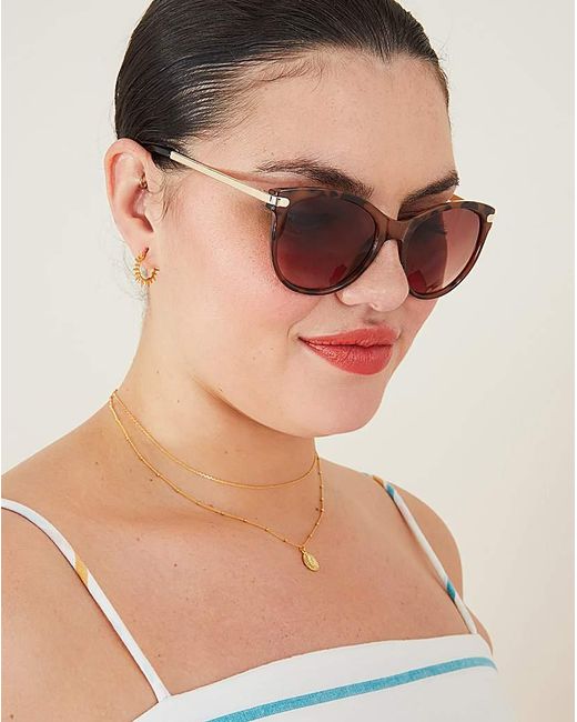 Accessorize Natural Classic Metal Arm Sunglasses