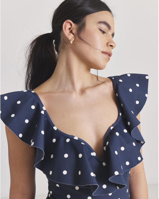 MAGISCULPT Blue Contour Me V Wired Bardot Swimsuit