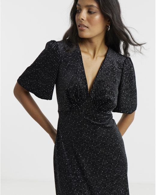 Twisted Wunder Black Sofia Glitter Maxi Dress