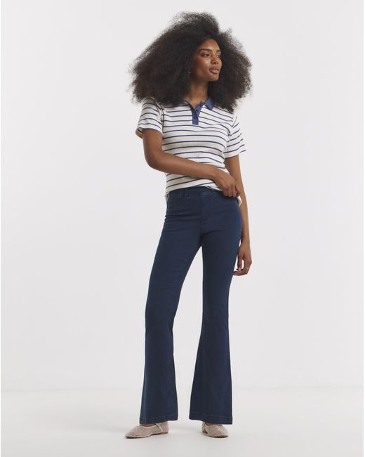 Simply Be White Flared Pull On Jeggings