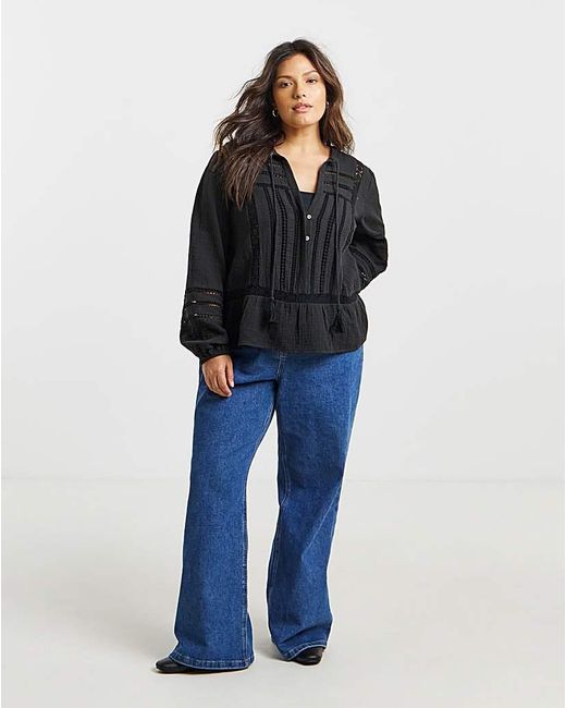 Simply Be Black Cutwork Blouse