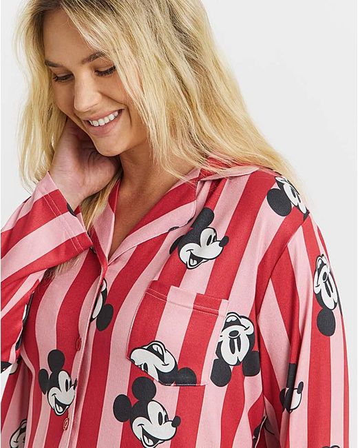 Disney Red Mickey Mouse Button Through Pj Set