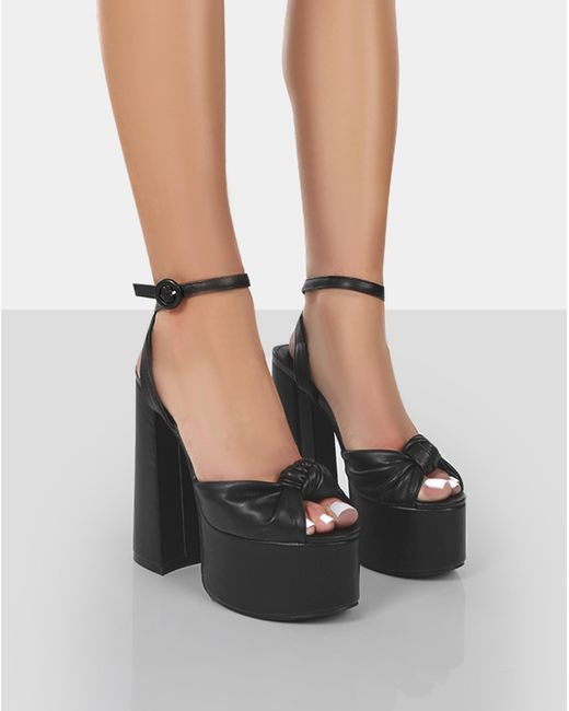 Public Desire Blue Knot On Wide Fit Sandals