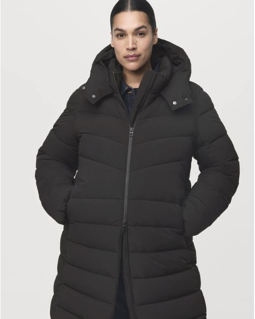 Mango Blue Double Zip Hooded Puffer Coat