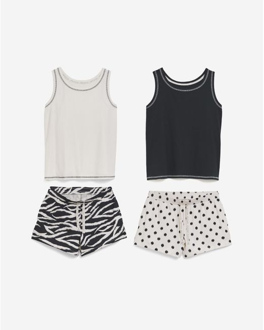Simply Be White 2 Pack Ribbed Vest Shortie Set