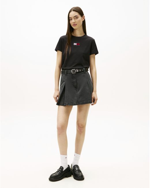 Tommy Hilfiger Black Embellished Flag T-Shirt