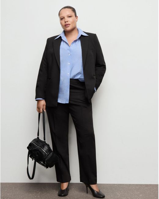 Mango Blue Fitted Blazer