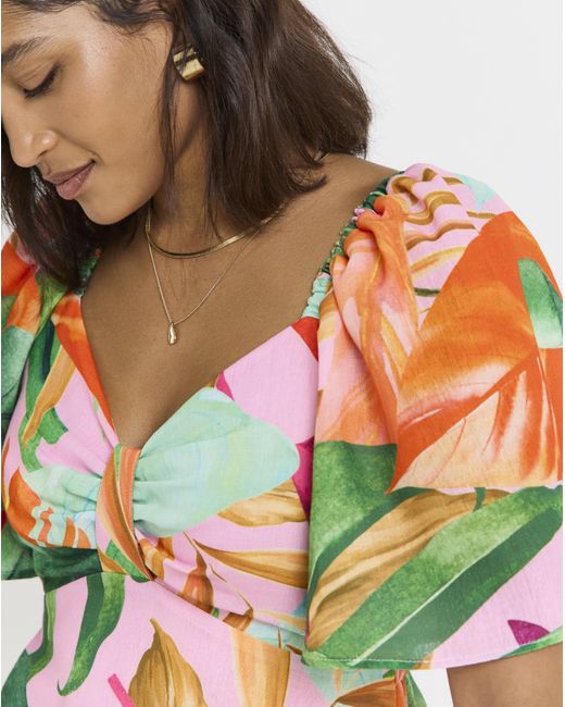 Twisted Wunder White Tropical Maxi Dress