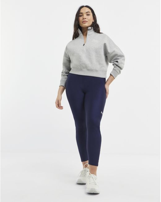 Under Armour Blue Rival Script Half Zip Sweat