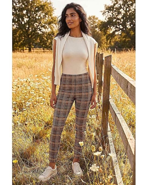 Roman Yellow Roman Check Stretch Trouser