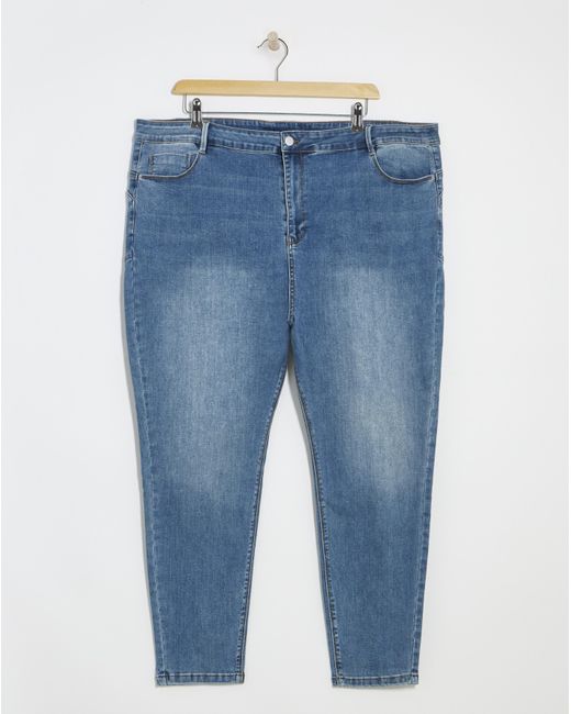 Simply Be Blue Booty Booster Skinny Jeans