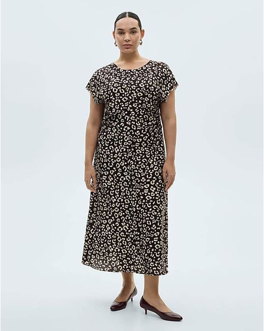Mango White Leopard-Print Dress