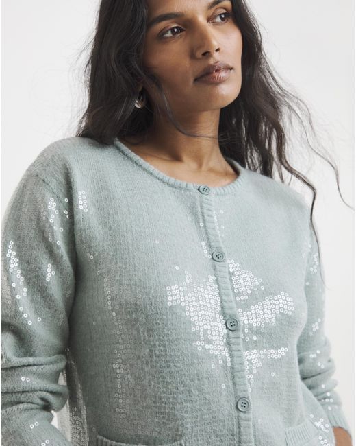 Simply Be Gray Clear Sequin Cardigan