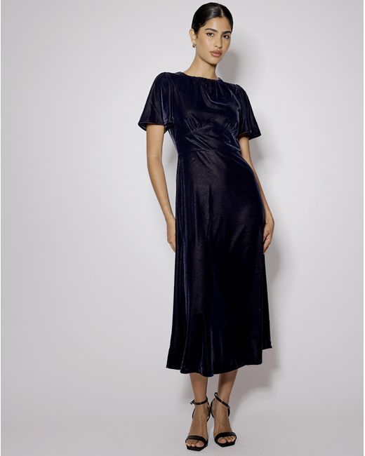 Nobody's Child Blue Allegra Velvet Midi Dress