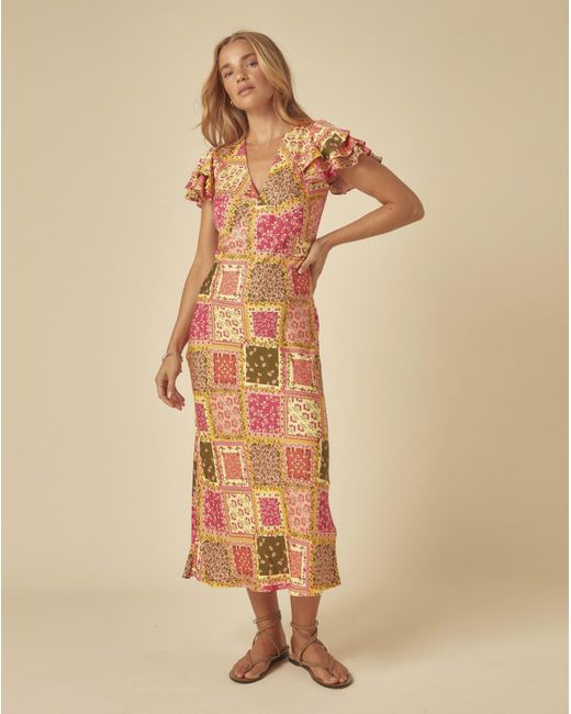 Nobody's Child Orange Layla Midi Dress