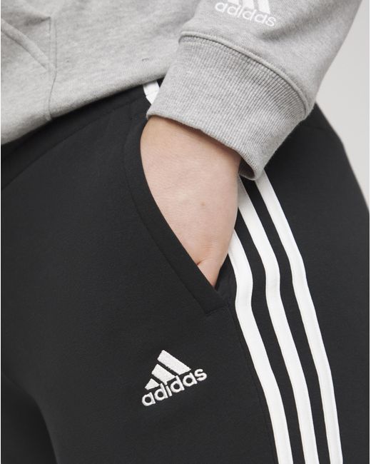 Adidas White 3 Stripes Fleece Pants
