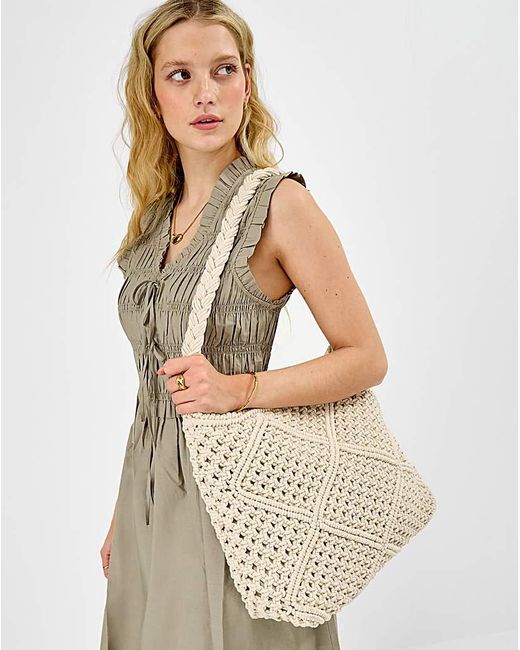 Accessorize White Macrame Shoulder Bag