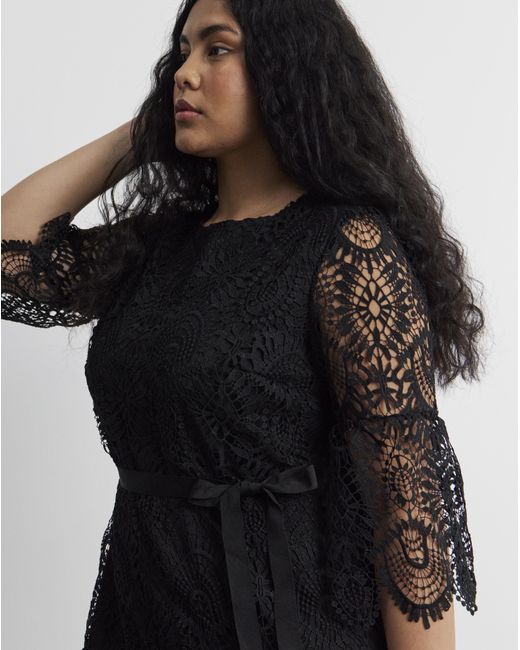 Joanna Hope Black Structured Lace Dress