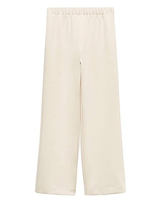 Mango White High Waisted Trousers