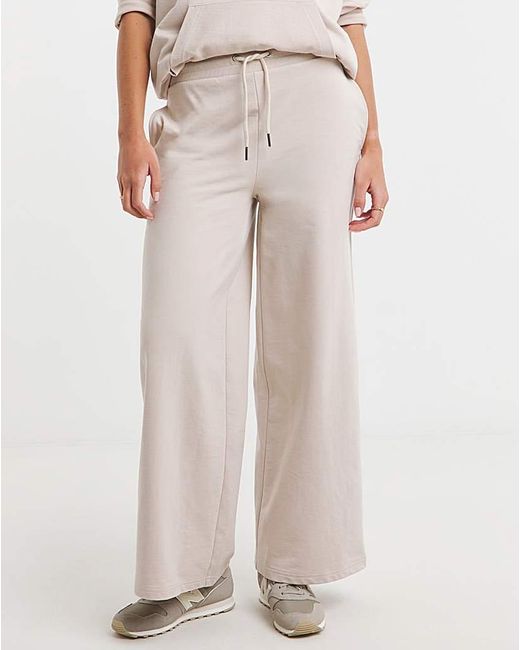 Simply Be White Reverse Loop Back Joggers