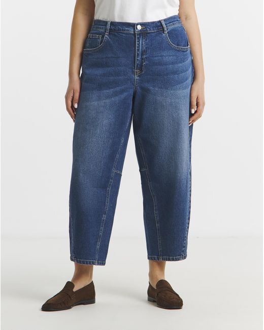 Simply Be Blue Cropped Tapered Jeans