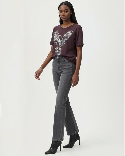 Religion Purple Relaxed Fit Sequin Graphic Tee