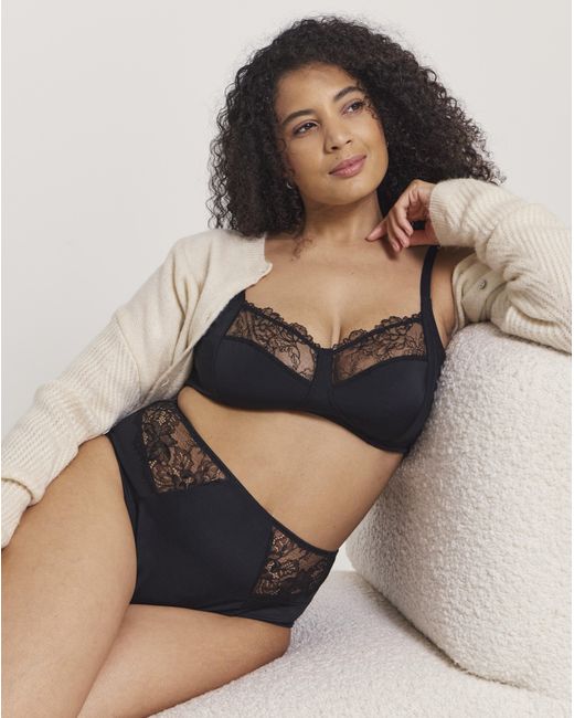 Pretty Secrets Black Rosalie Full Cup Non Wired Bra